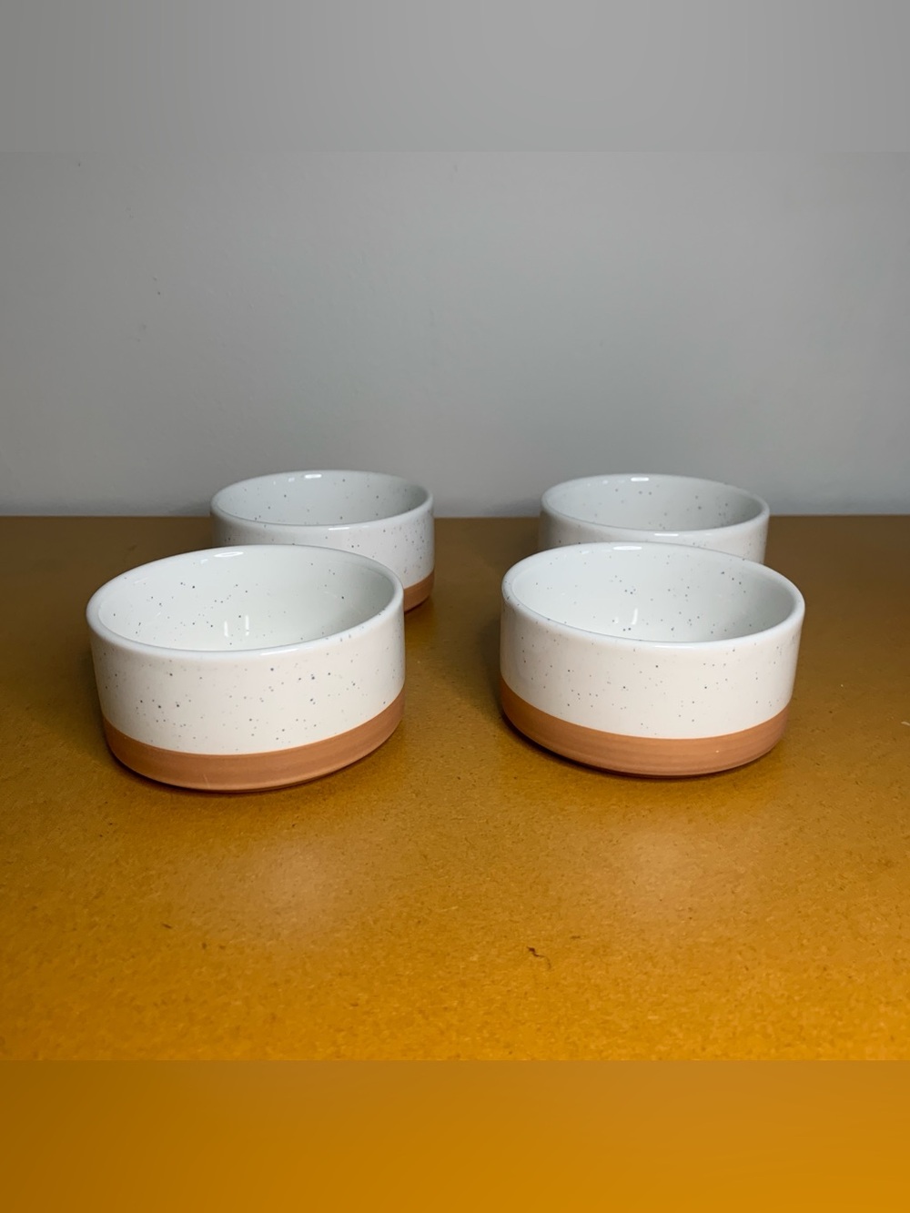 🆕 Our Place Stoneware Small Side Bowls Ramekins Speckled White Color